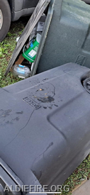A very large bear raided trash cans in the village of Aldie overnight on 09-25-2023.  This heavy-duty commercial trash can was cracked by the weight of the bear.  The cans were adjacent to a home just a few feet from Route 50.